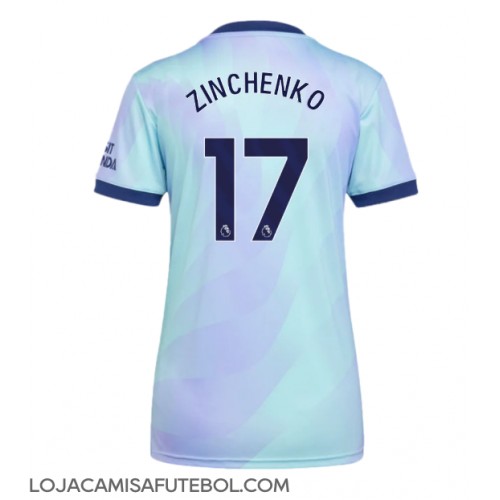 Camisa de Futebol Arsenal Oleksandr Zinchenko #17 Equipamento Alternativo Mulheres 2024-25 Manga Curta